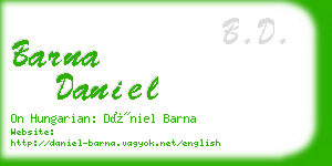 barna daniel business card